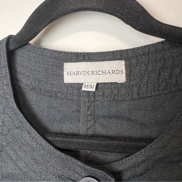 🌿 Marvin Richards linen coat black short jacket - Picture 3 of 7